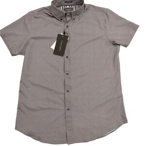 Denim & Flower Ricky Singh Mens Short Sleeve Geometric Button Down Shirt Size S